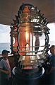 This is a modern photograph of an actual Fresnel lens. They featured rings of glass to help focus the light.