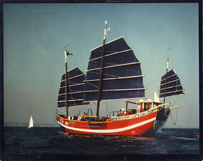 Ripley's Chines junk, the Mon Lei. Photo courtesy of Mamaroneck Village Historian