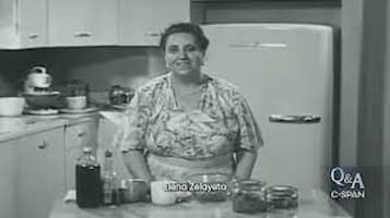 In 1950, Elena had her own local cooking show. This photo shows her standing in her studio kitchen ready to start demonstrating a new recipe for her audience.