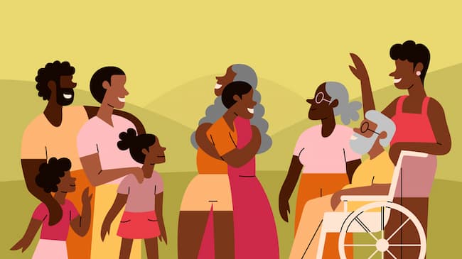 A graphic from istockphoto depicting a family picnic for Juneteenth