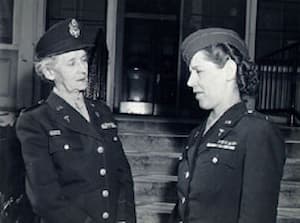 A photo of Major Davidson with Eunice Young, the woman who kept a diary throughout the ordeal.
