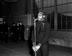 Dorie Miller speaking at Naval Training Station in Illinois