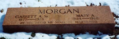 Cemetery headstone for Garrett Morgan and his wife.