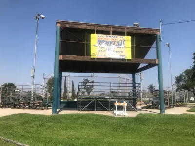 This is a photo of a baseball field in Montebello, California. The field is now named in honor of Marge Villa.