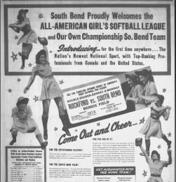 This is a sample of the ads that were run for people to attend the baseball games. This one was for Rockford vs South Bend.