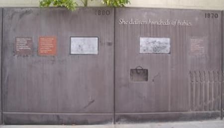 A commemorative panel documenting one stage of her life.