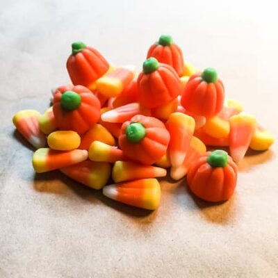 Halloween candy in pile