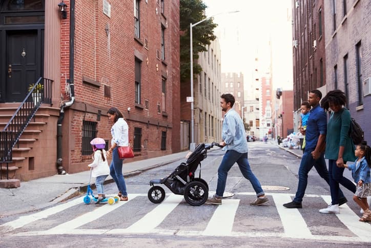 families using curb cuts