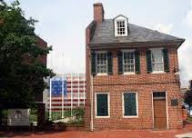 A National Park Service color photograph of the home in Baltimore where visitors can learn about Mary Pickersgill and her flag-making.