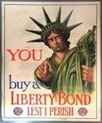 This is a color photo of a poster created by the U.S. government to sell bonds to raise money for the war.