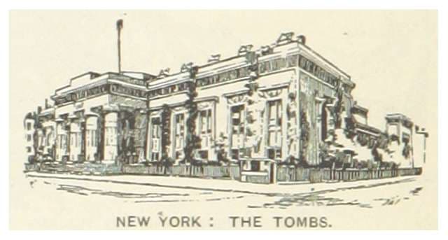 pen-and-ink sketch of the Tombs, 1891