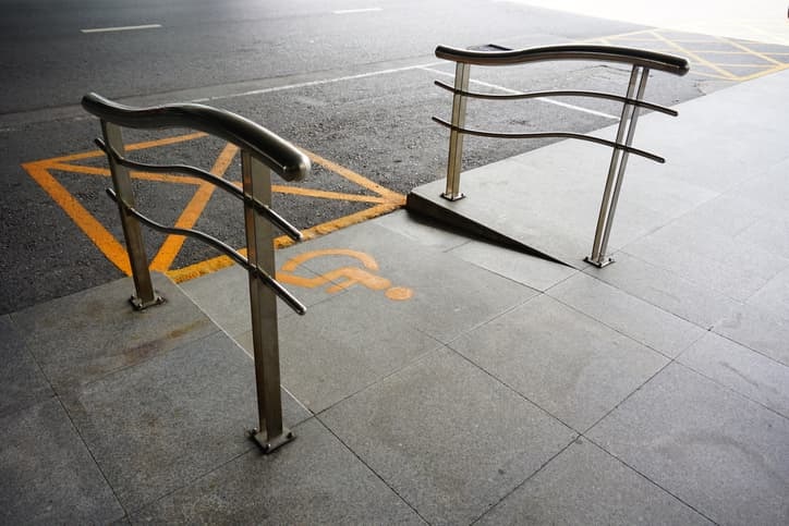 wheelchair ramp and curb cut