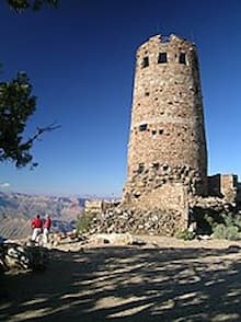 This is a color photograph from Wikimedia of the tower called Desert View and the building beneath.